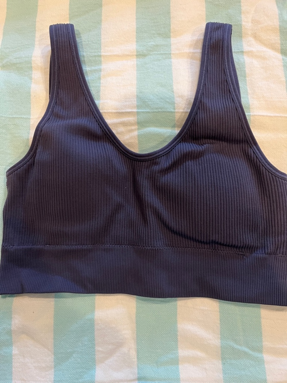 Aerie Ribbed Scoop Bralette - Navy Blue